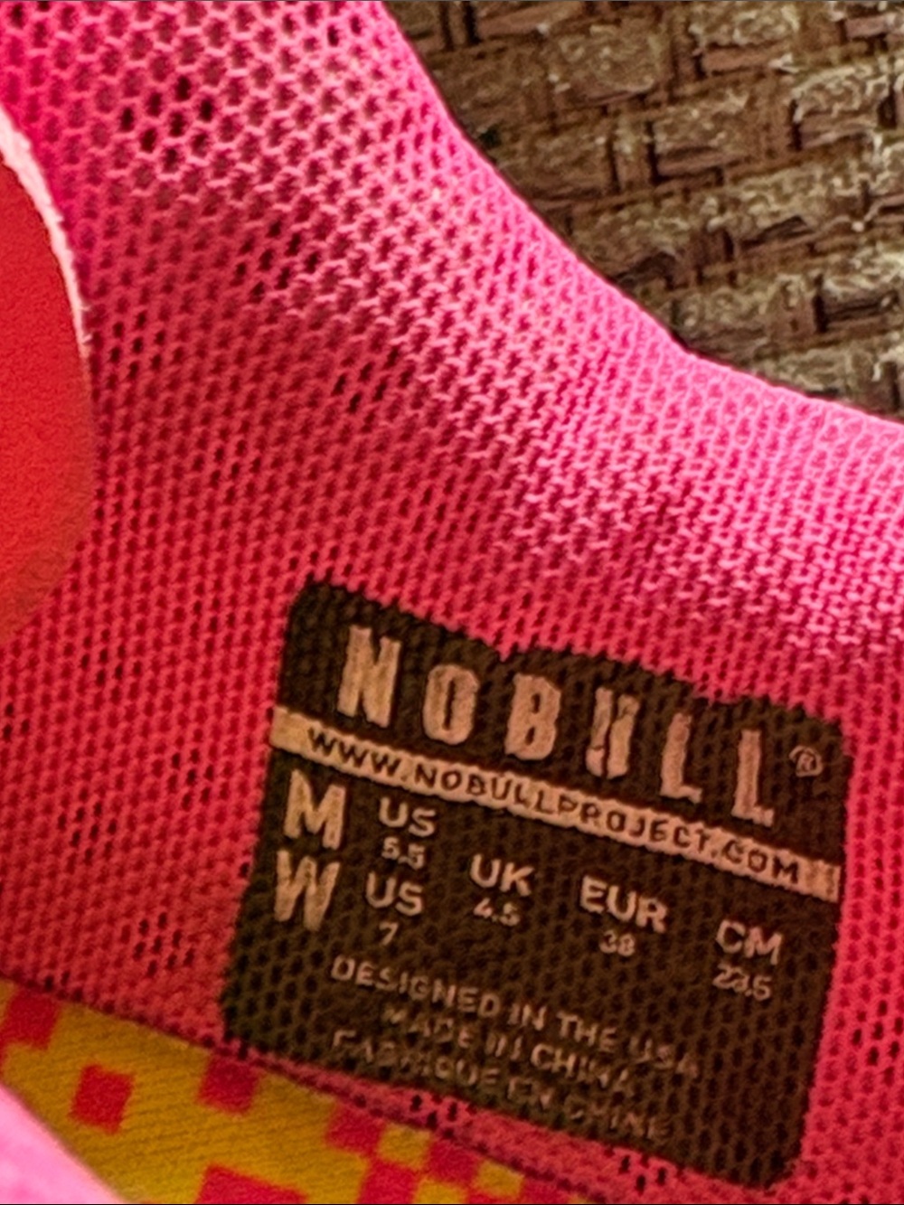 NOBULL Pink Yellow Gradient Knit Athletic Shoes - Picture 2 of 3